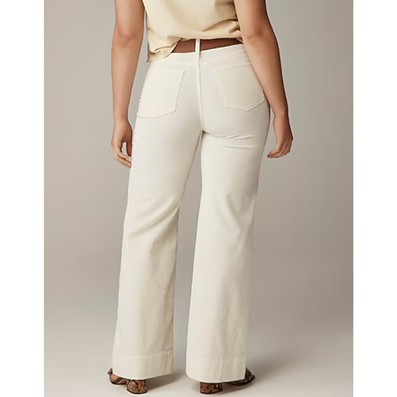 J Crew Wide Leg Corduroy Trousers 30 30P P30 10 White NWT Pant Cord BT929 J.Crew - Picture 2 of 5